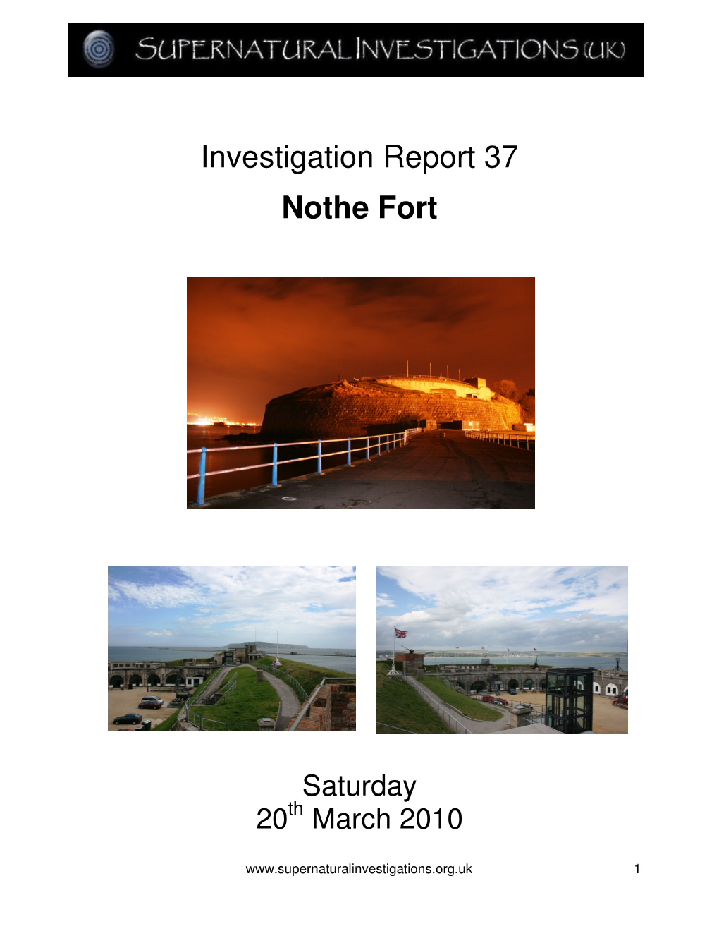 Investigation Report 37 Nothe Fort