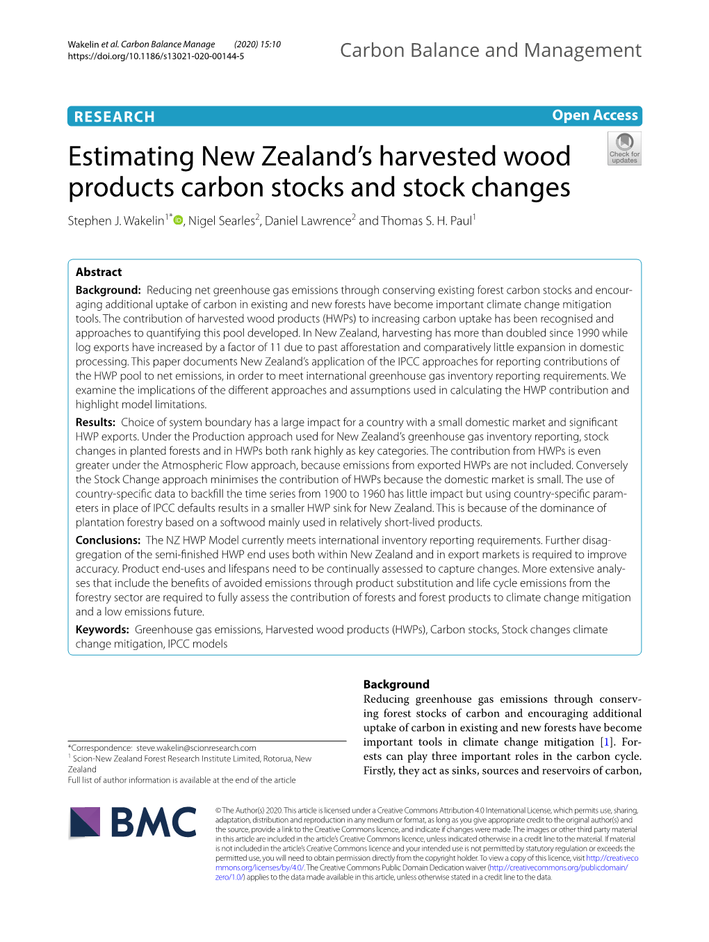 Estimating New Zealand's Harvested Wood Products Carbon Stocks And