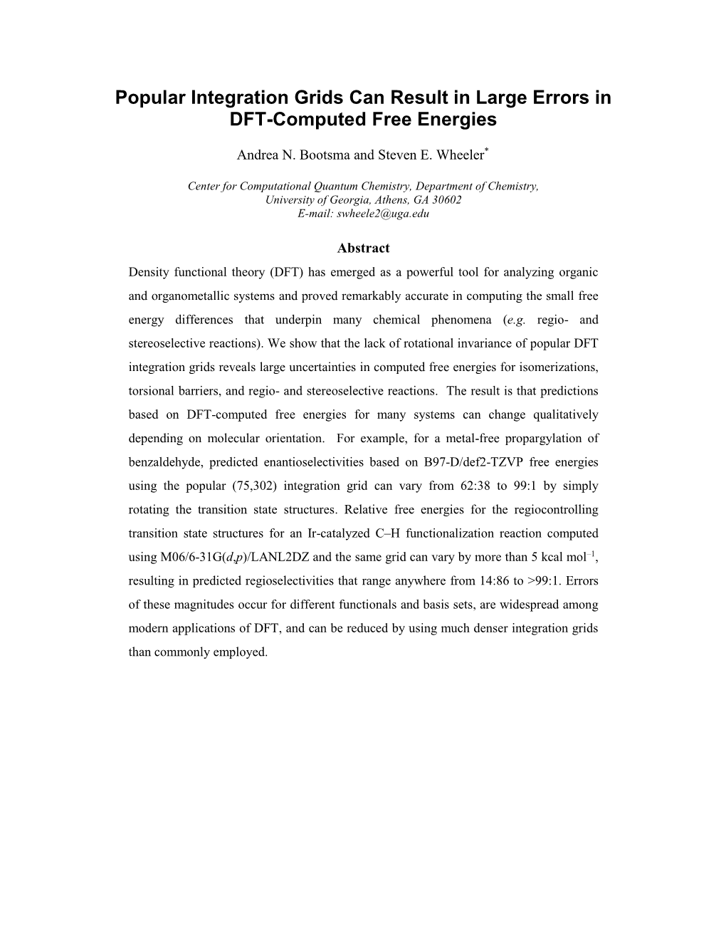 Popular Integration Grids Can Result in Large Errors in DFT-Computed Free Energies