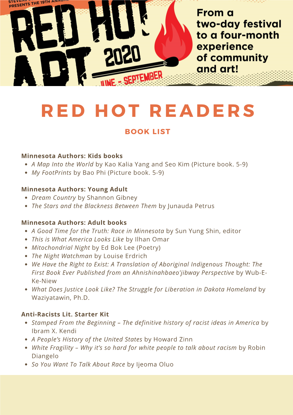 Red Hot Readers Book List