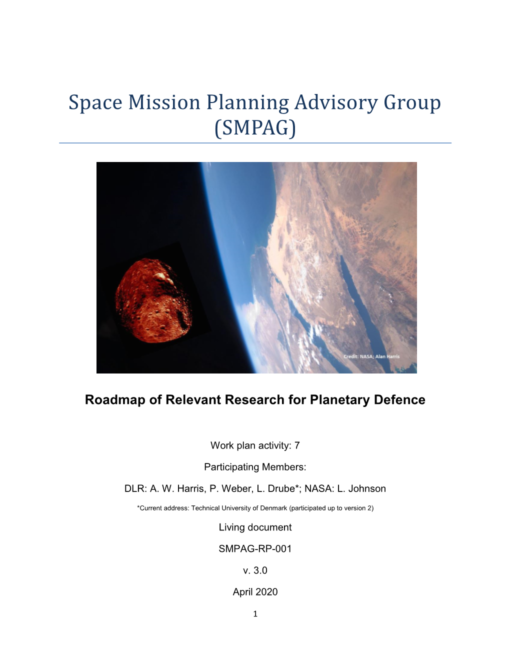 Space Mission Planning Advisory Group (SMPAG)