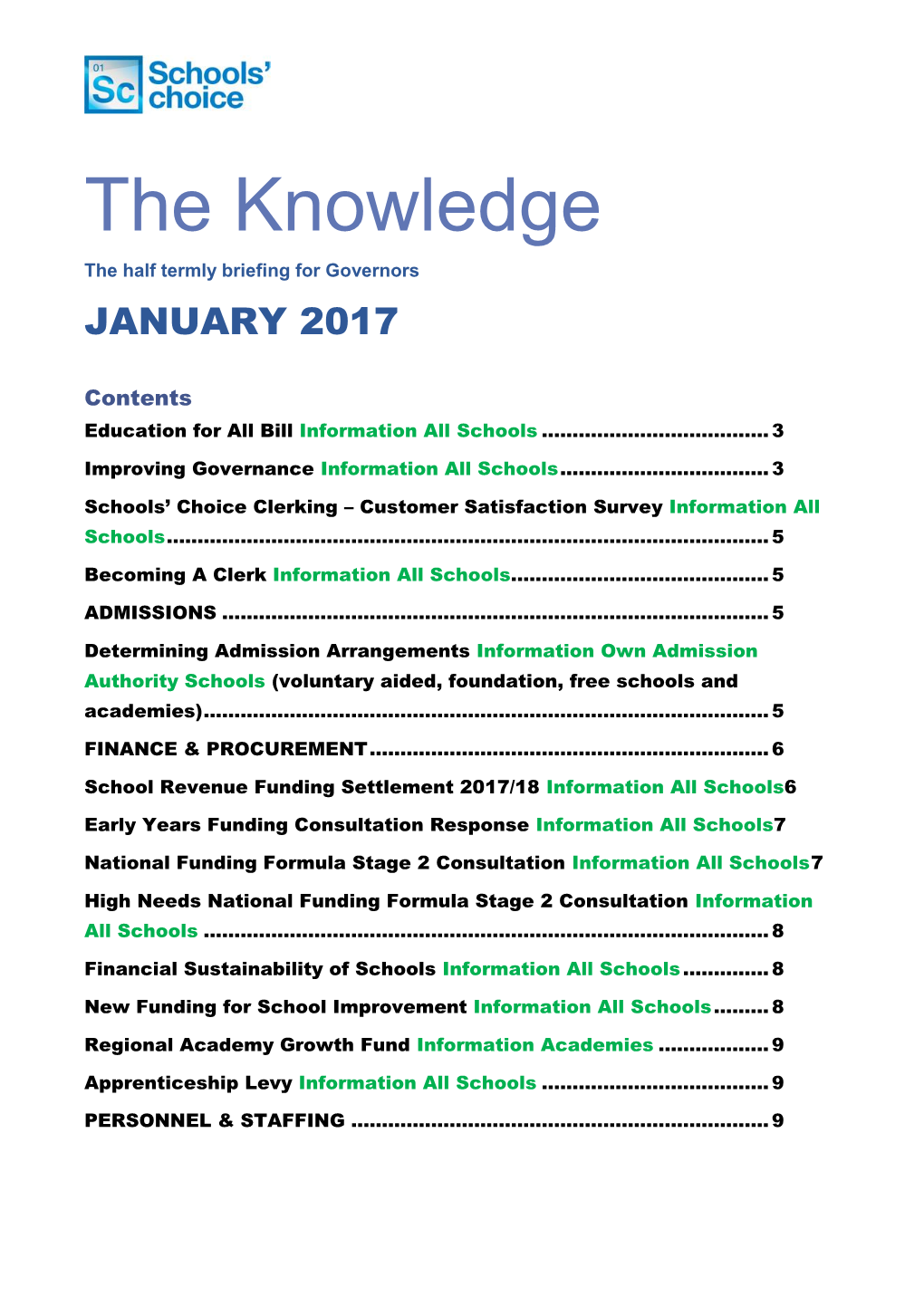 The Knowledge, January 2017