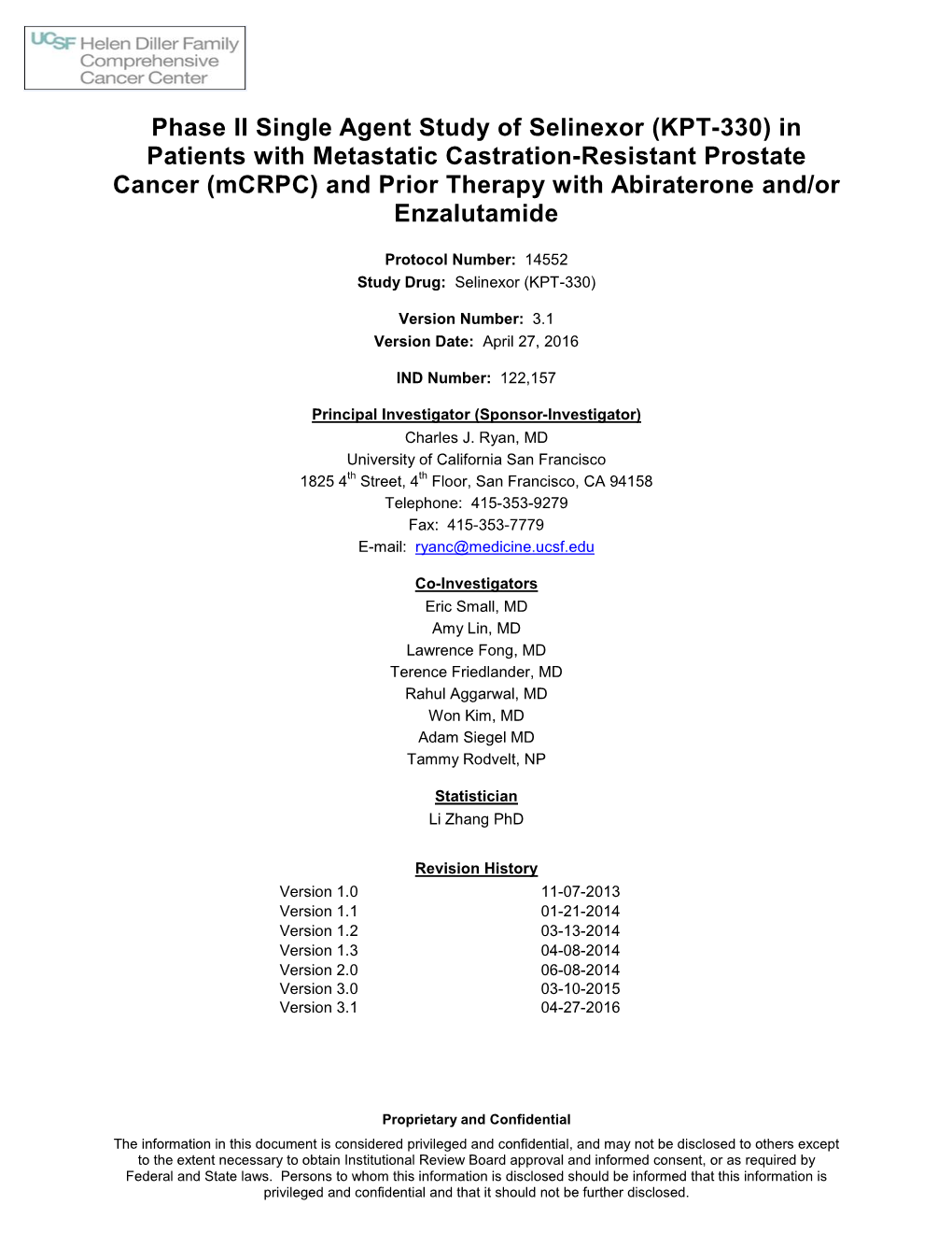 KPT-330) in Patients with Metastatic Castration-Resistant Prostate Cancer (Mcrpc) and Prior Therapy with Abiraterone And/Or Enzalutamide