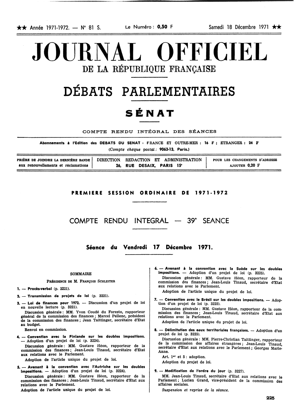 Vendredi 17 Décembre 1971