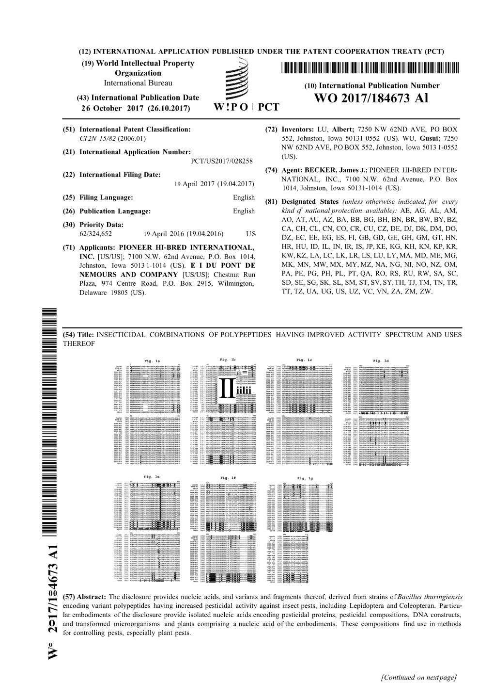 WO 2017/184673 Al 26 October 2017 (26.10.2017) W !P O PCT