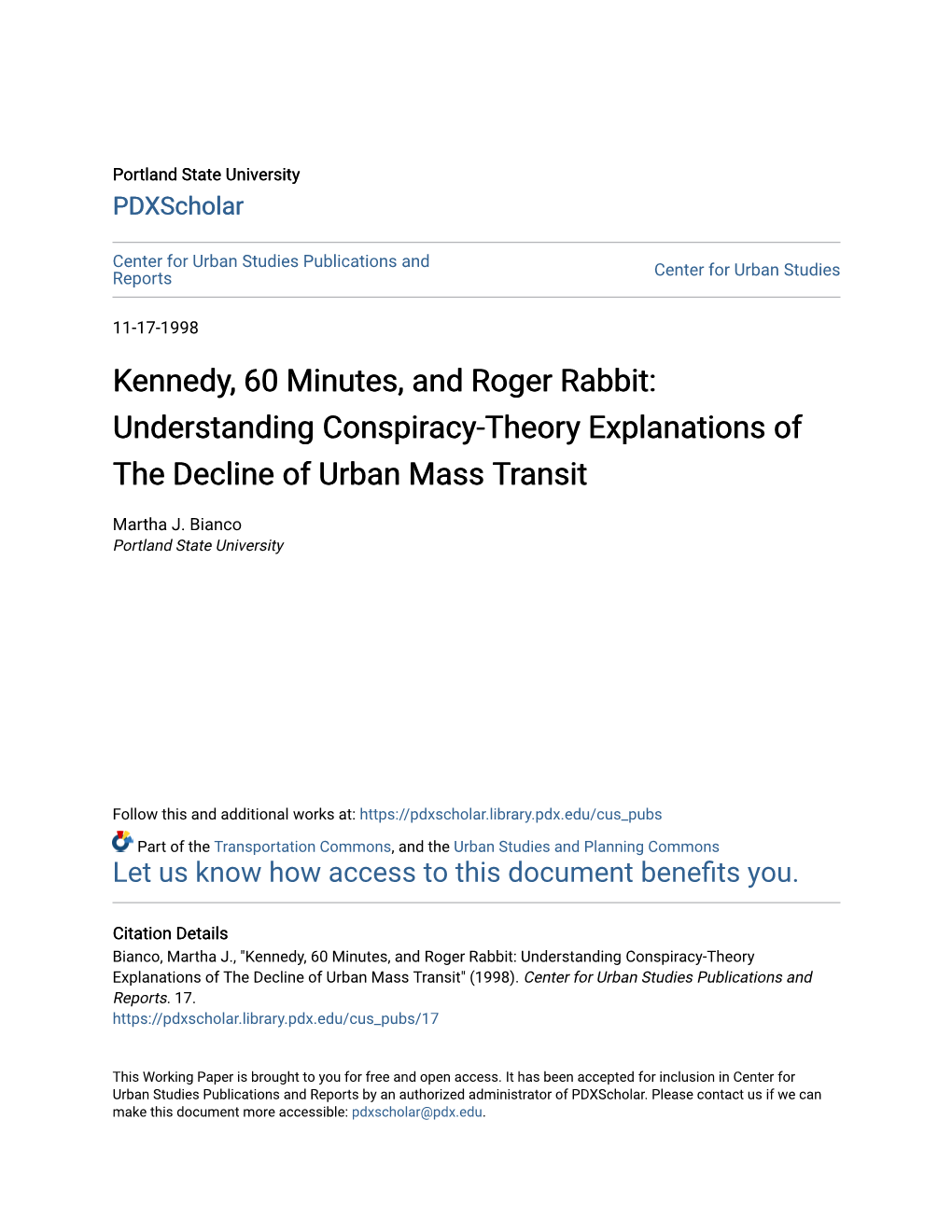 Understanding Conspiracy-Theory Explanations of the Decline of Urban Mass Transit