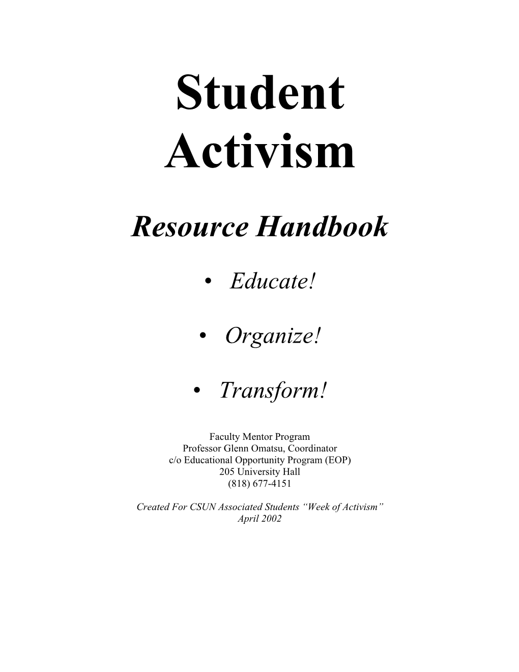 Student Activism