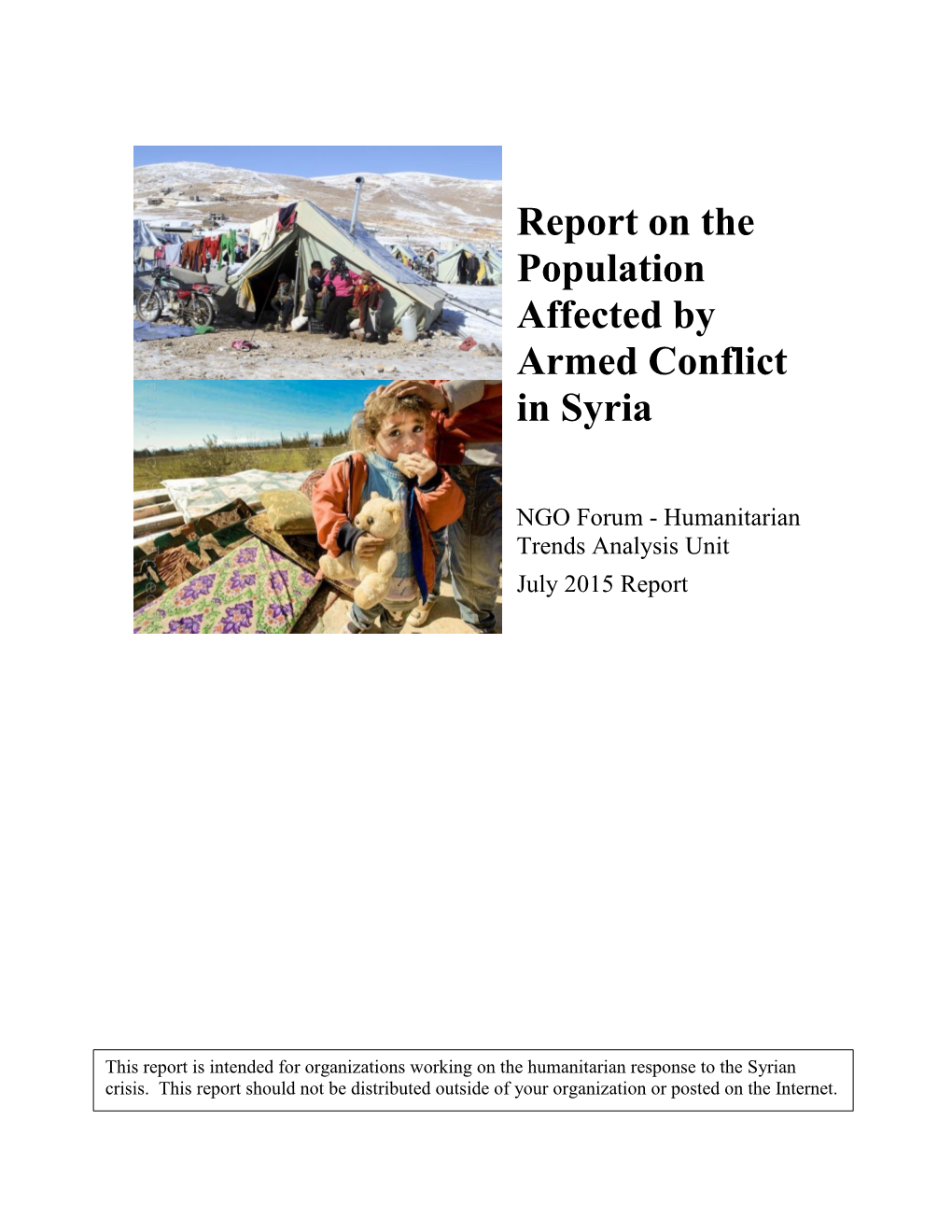 Report on the Population Affected by Armed Conflict in Syria