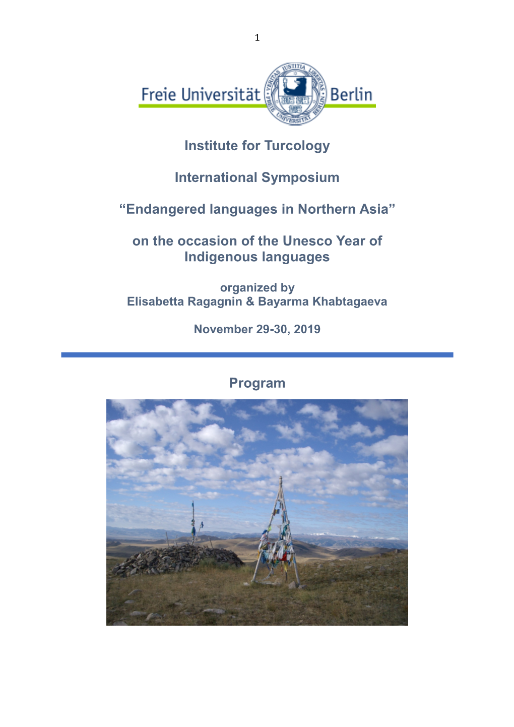 Institute for Turcology International Symposium “Endangered