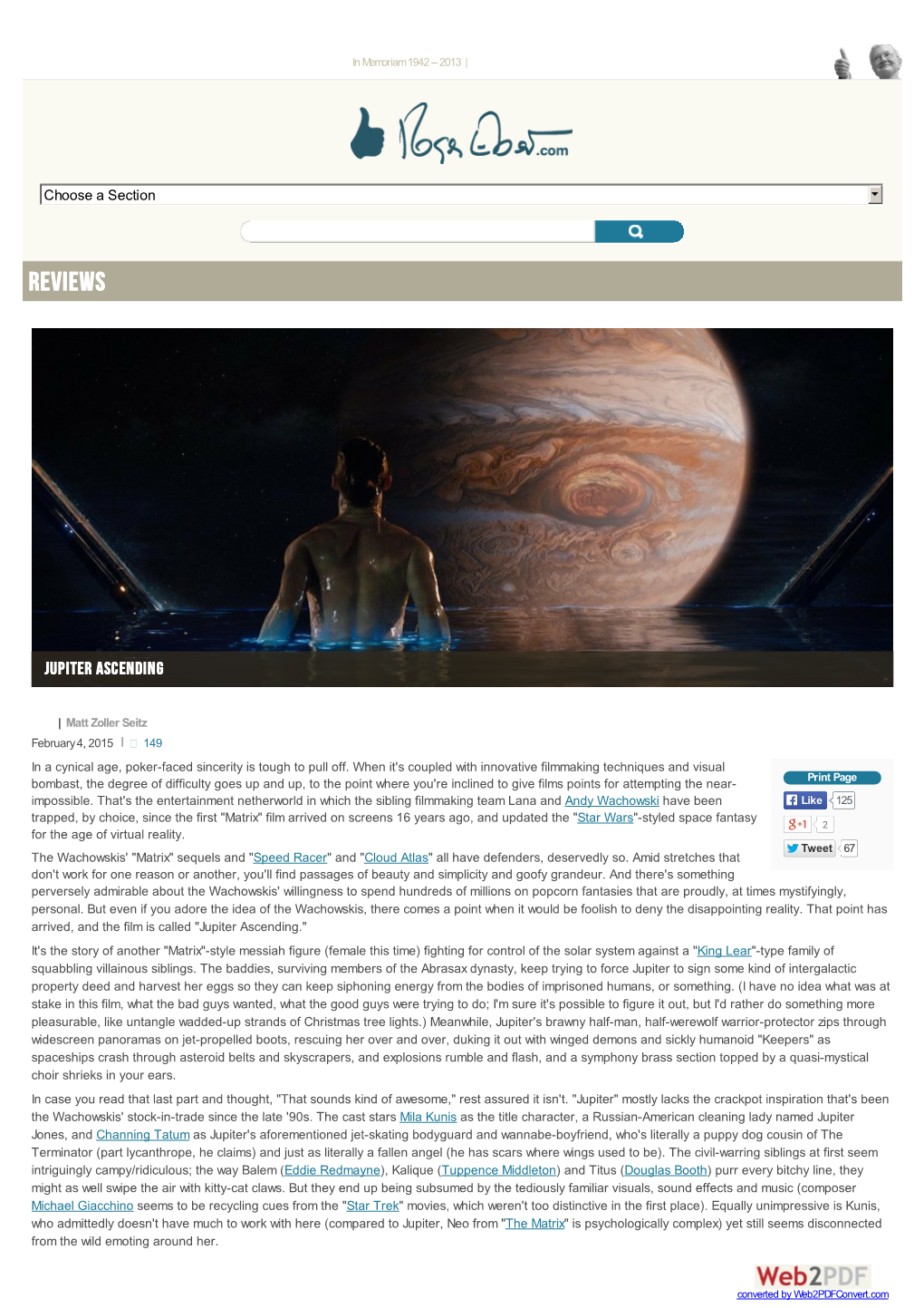 Jupiter Ascending Movie Review