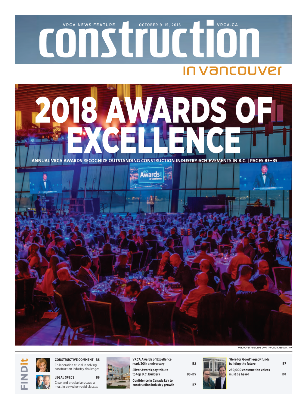 2018 Awards of Excellence Annual Vrca Awards Recognize Outstanding Construction Industry Achievements in B.C