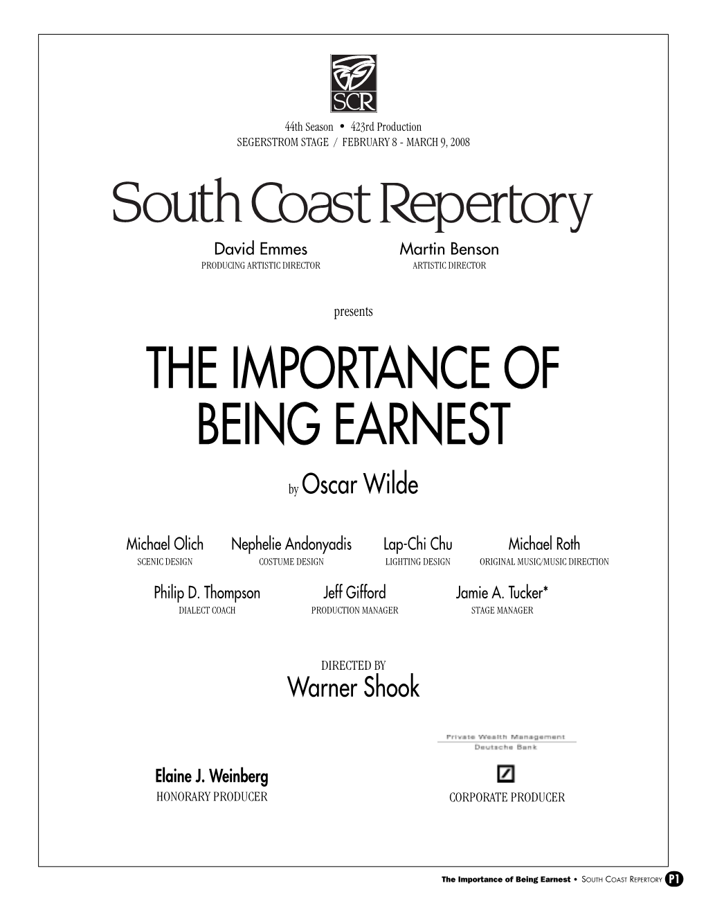 The Importance of Being Earnest