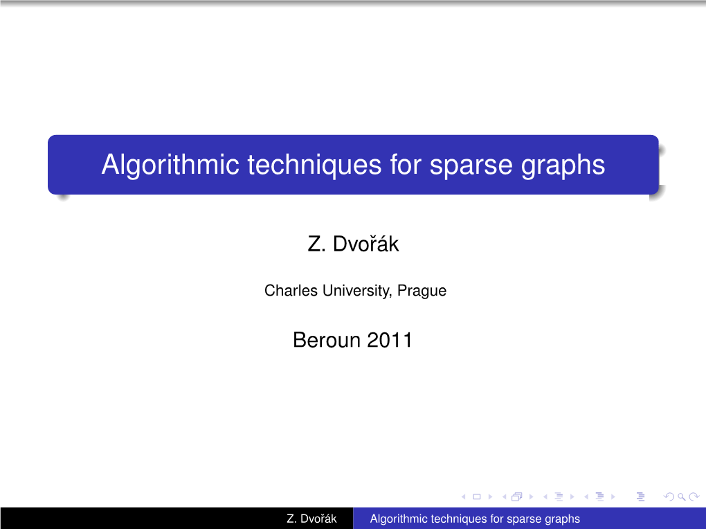 Algorithmic Techniques for Sparse Graphs