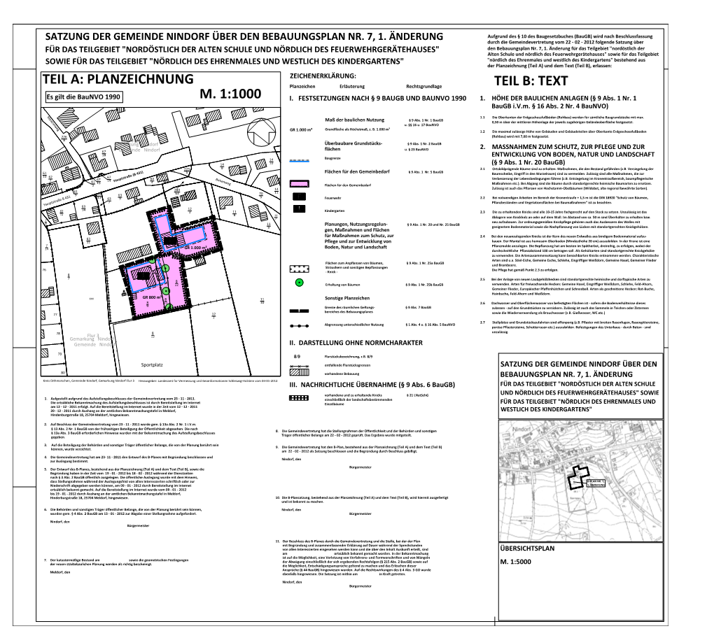 Text Teil A: Planzeichnung M. 1:1000