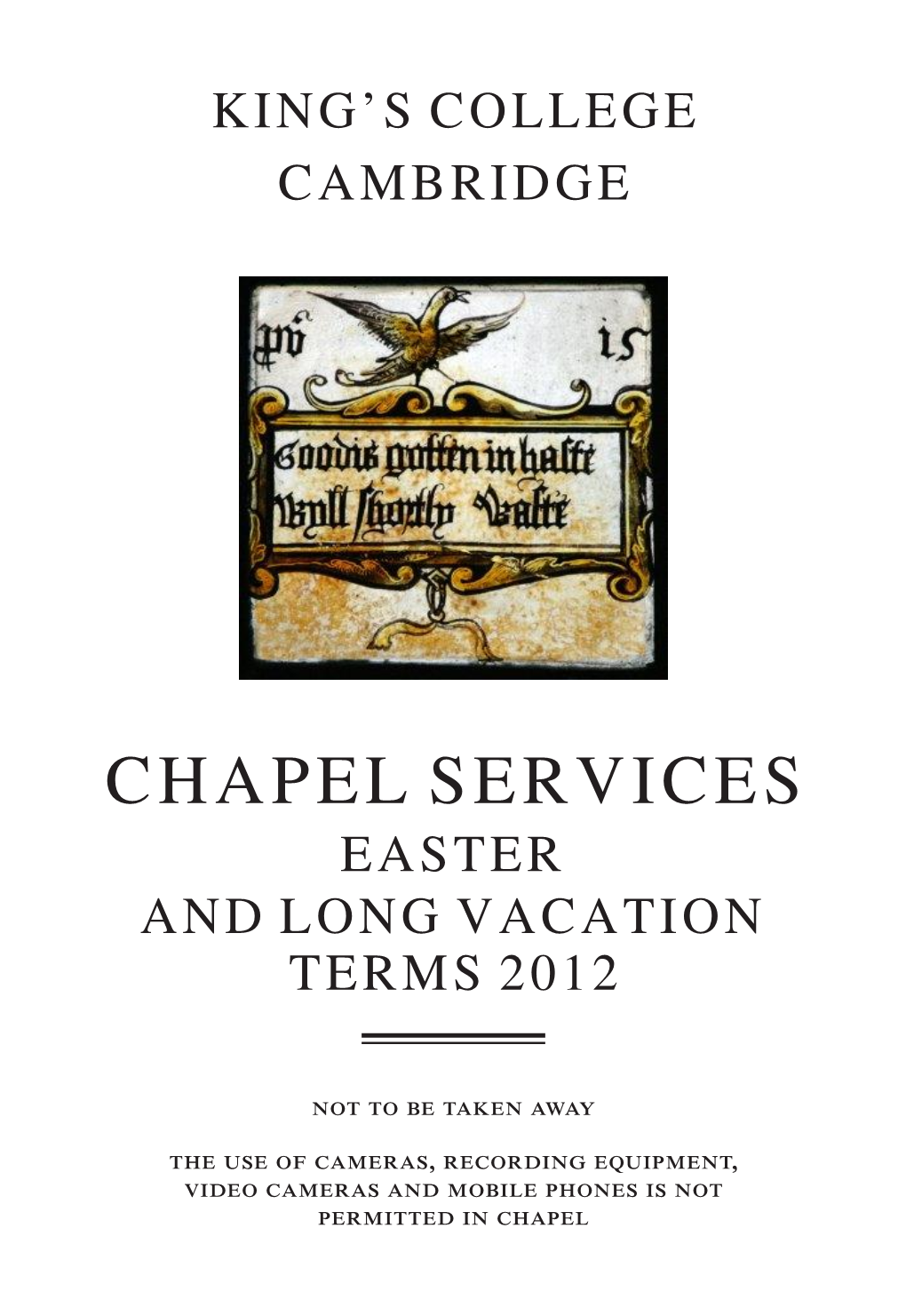 Easter and Long Vacation Terms 2012 Service List