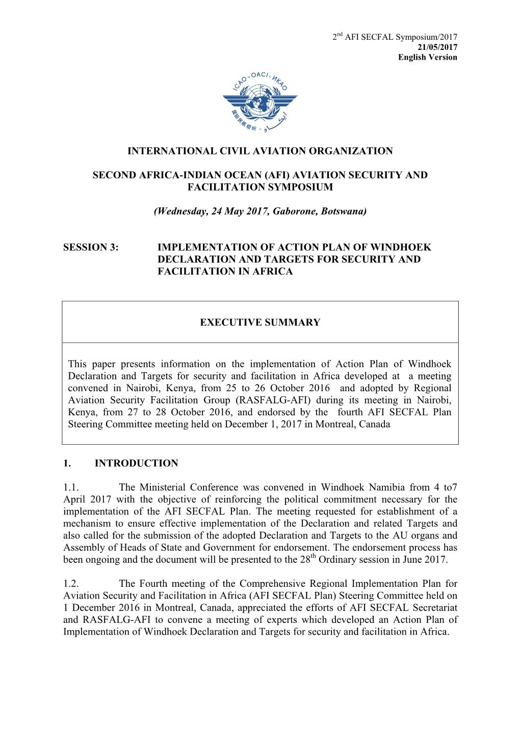 Comprehensive Regional Implementation Plan