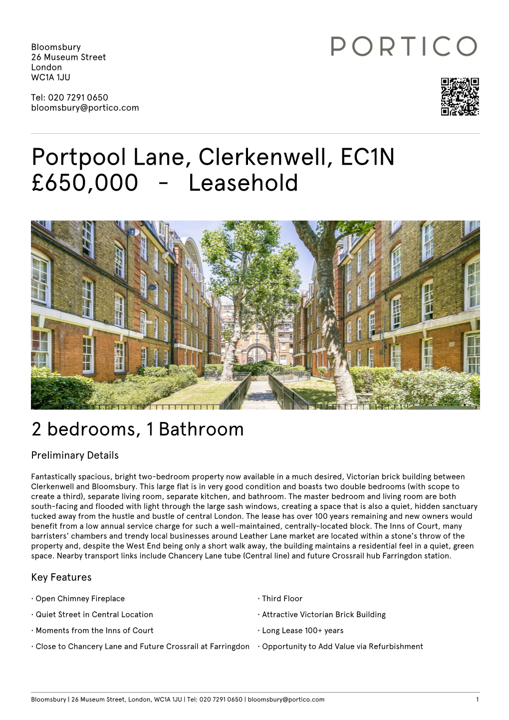 Portpool Lane, Clerkenwell, EC1N £650000