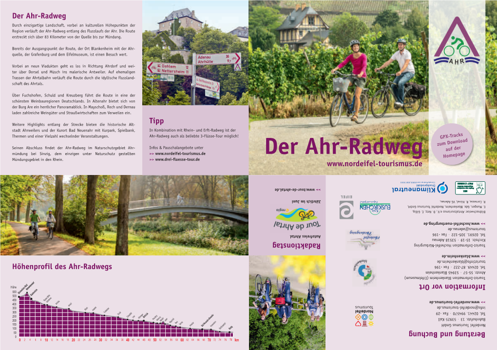 Der Ahr-Radweg Durch Einzigartige Landschaft, Vorbei an Kulturellen Höhepunkten Der Region Verläuft Der Ahr-Radweg Entlang Des Flusslaufs Der Ahr