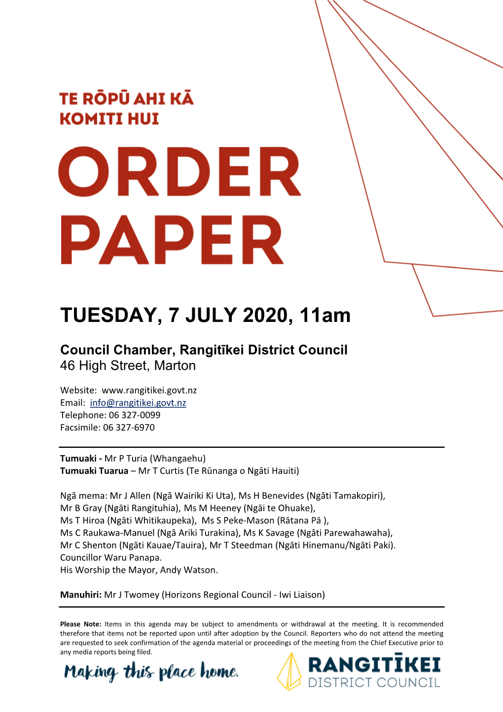 Order Papers