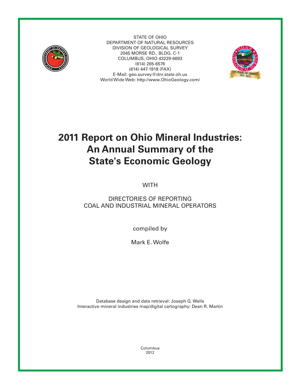 An Annual Summary of the State's Economic Geology.Indd