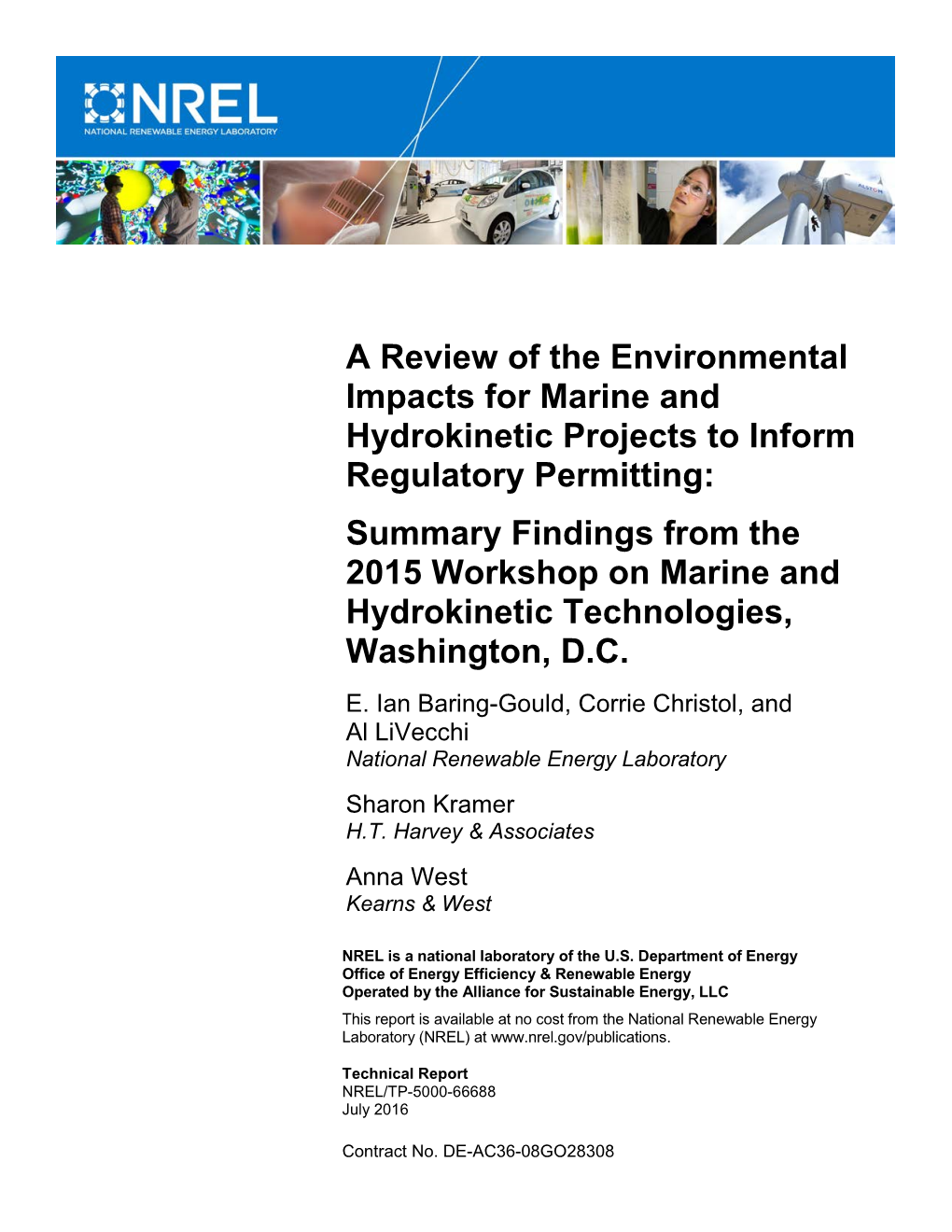 A Review of the Environmental Impacts for Marine and Hydrokinetic Projects to Inform Regulatory Permitting