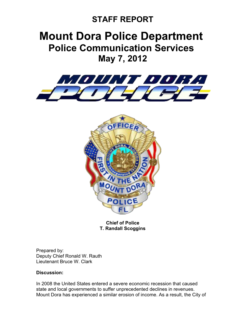 Mount Dora Police Department Communications