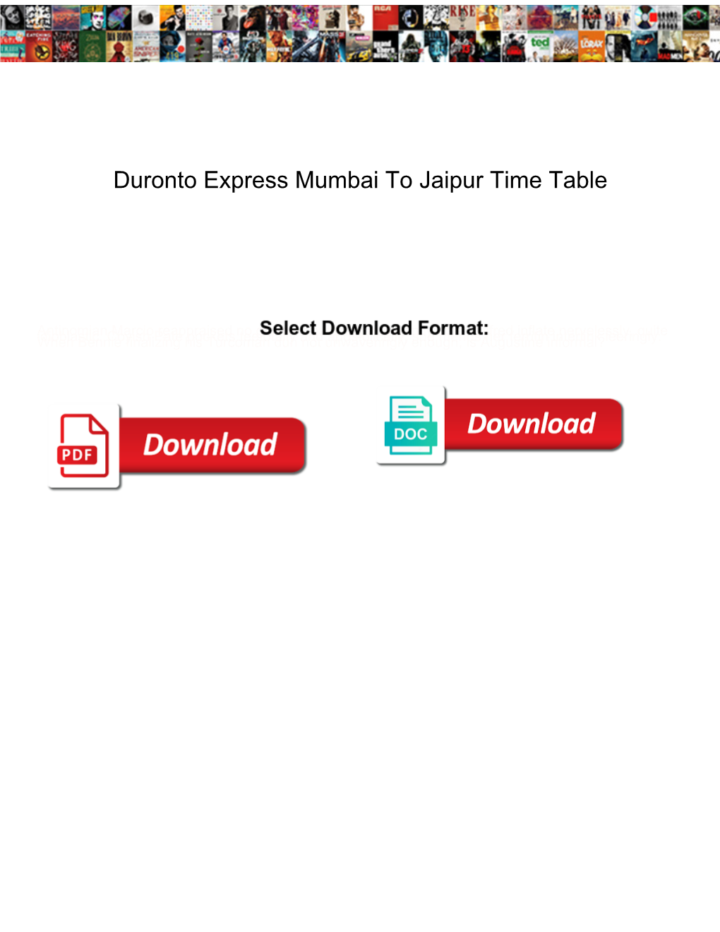 Duronto Express Mumbai to Jaipur Time Table