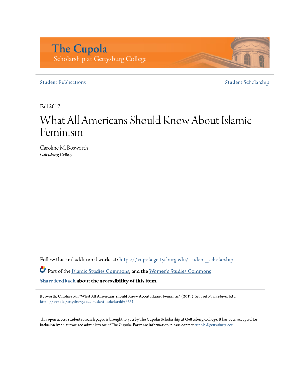 What All Americans Should Know About Islamic Feminism Caroline M