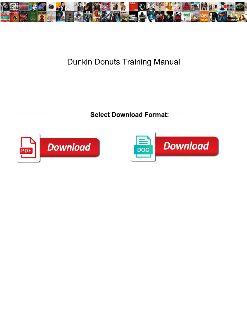Dunkin Donuts Training Manual