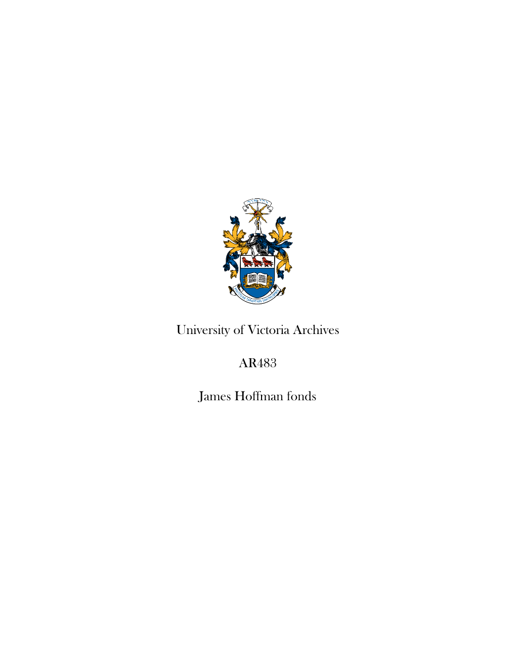 University of Victoria Archives AR483 James Hoffman Fonds