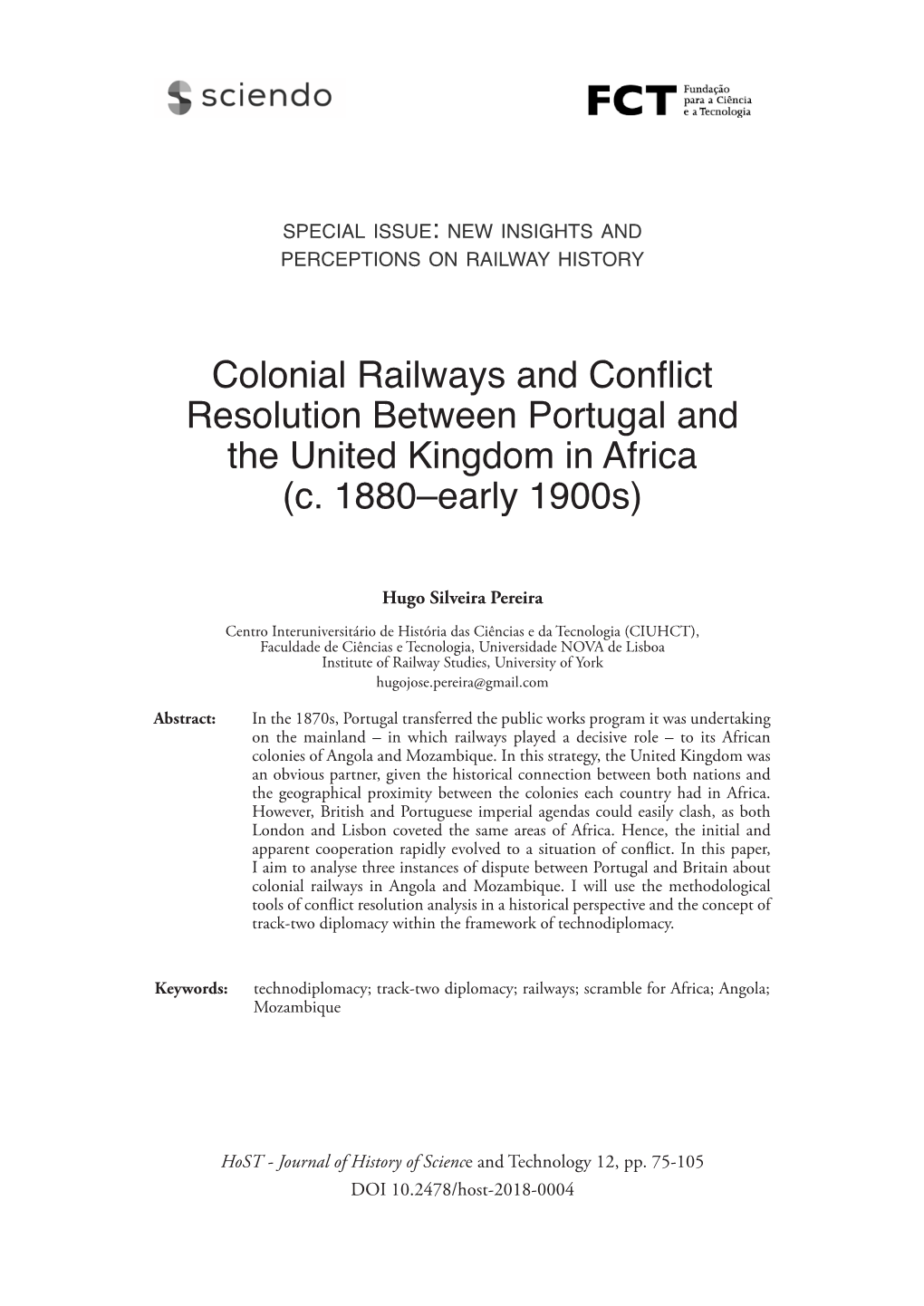 Colonial Railways and Conflict Resolution Between Portugal and the United Kingdom in Africa (C