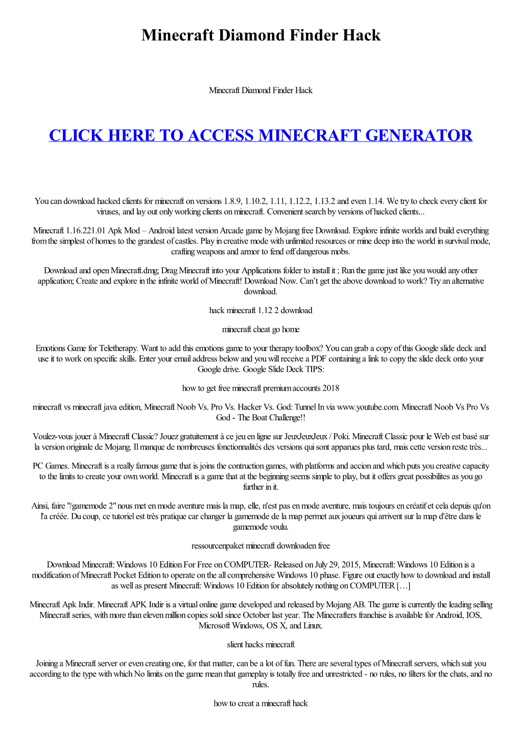 Minecraft Diamond Finder Hack