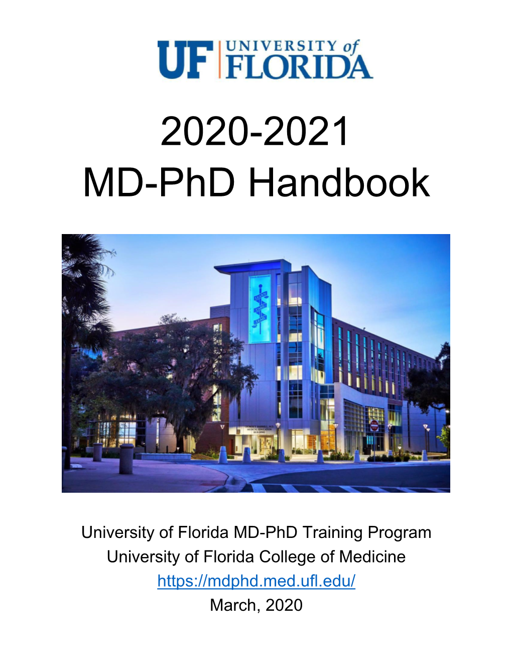 2020-2021 MD-Phd Handbook