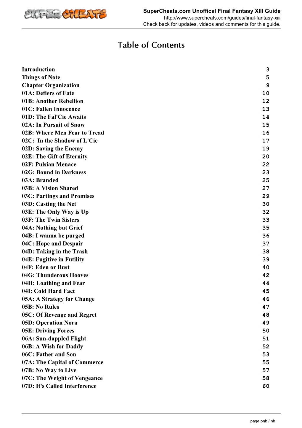 Final Fantasy XIII Unofficial Guide