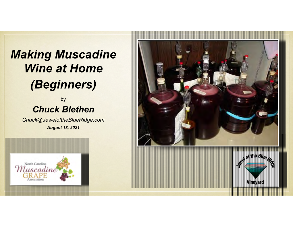 Making Muscadine Wine at Home (Beginners)