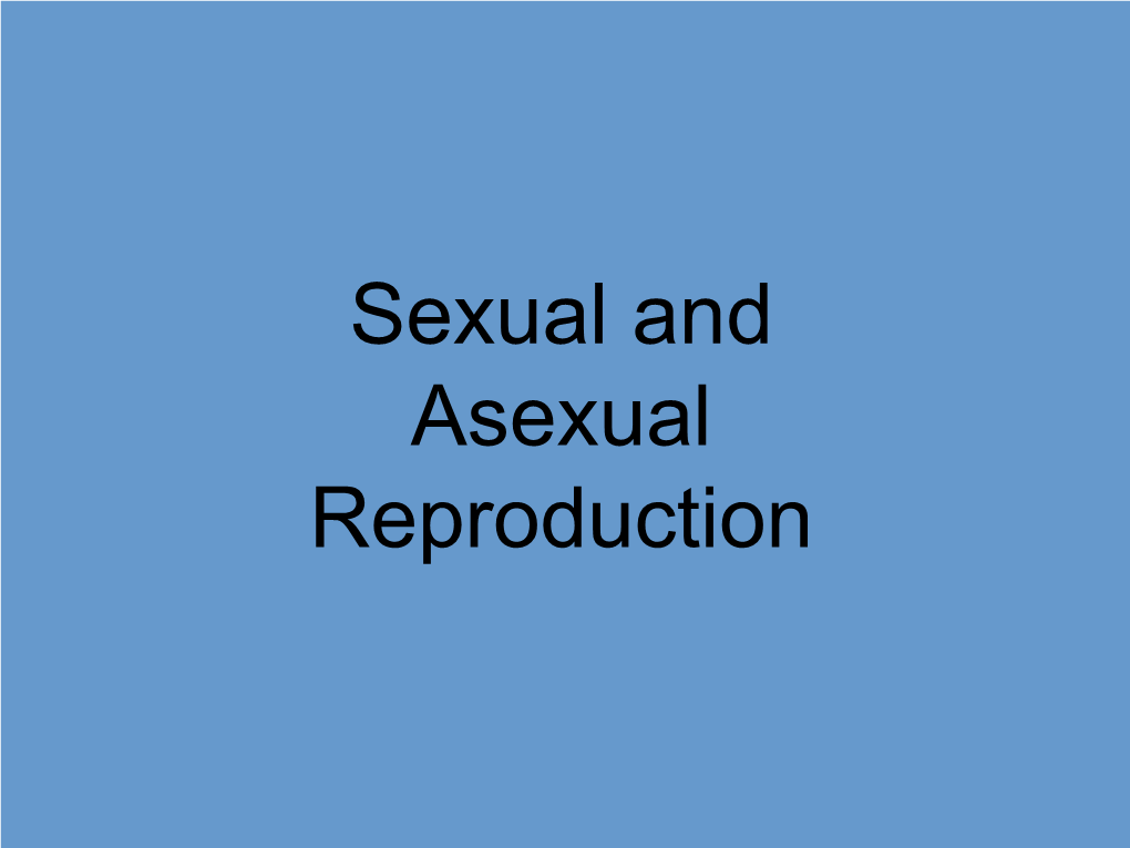 Sexual and Asexual Reproduction Sexual and Asexual Reproduction