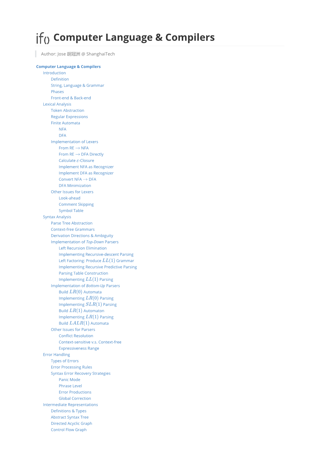 Computer Language & Compilers