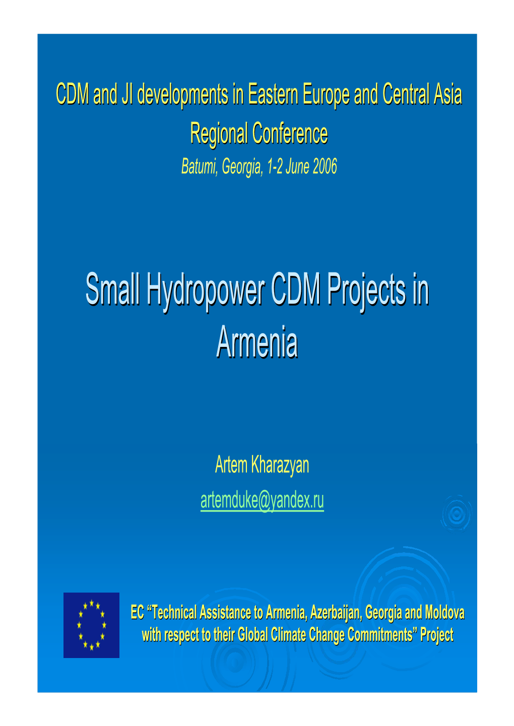 Small Hydropower CDM Projects in Armenia