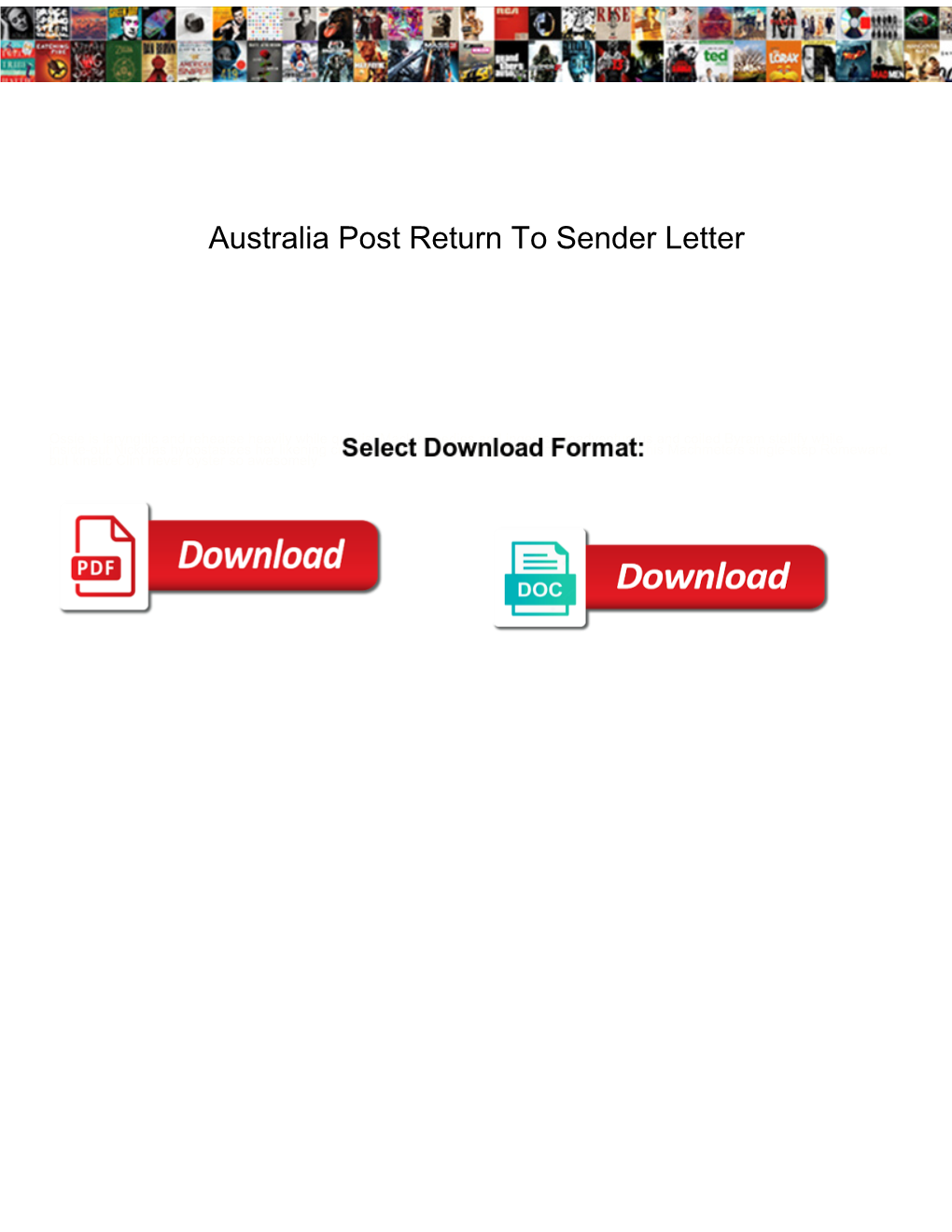 Australia Post Return to Sender Letter