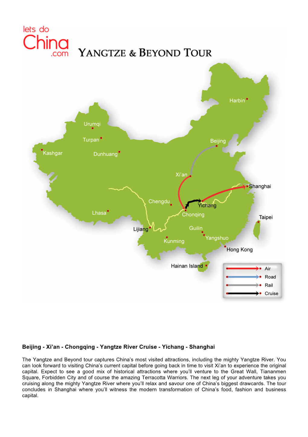 Yangtze & Beyond Join-In Group Tour Itinerary