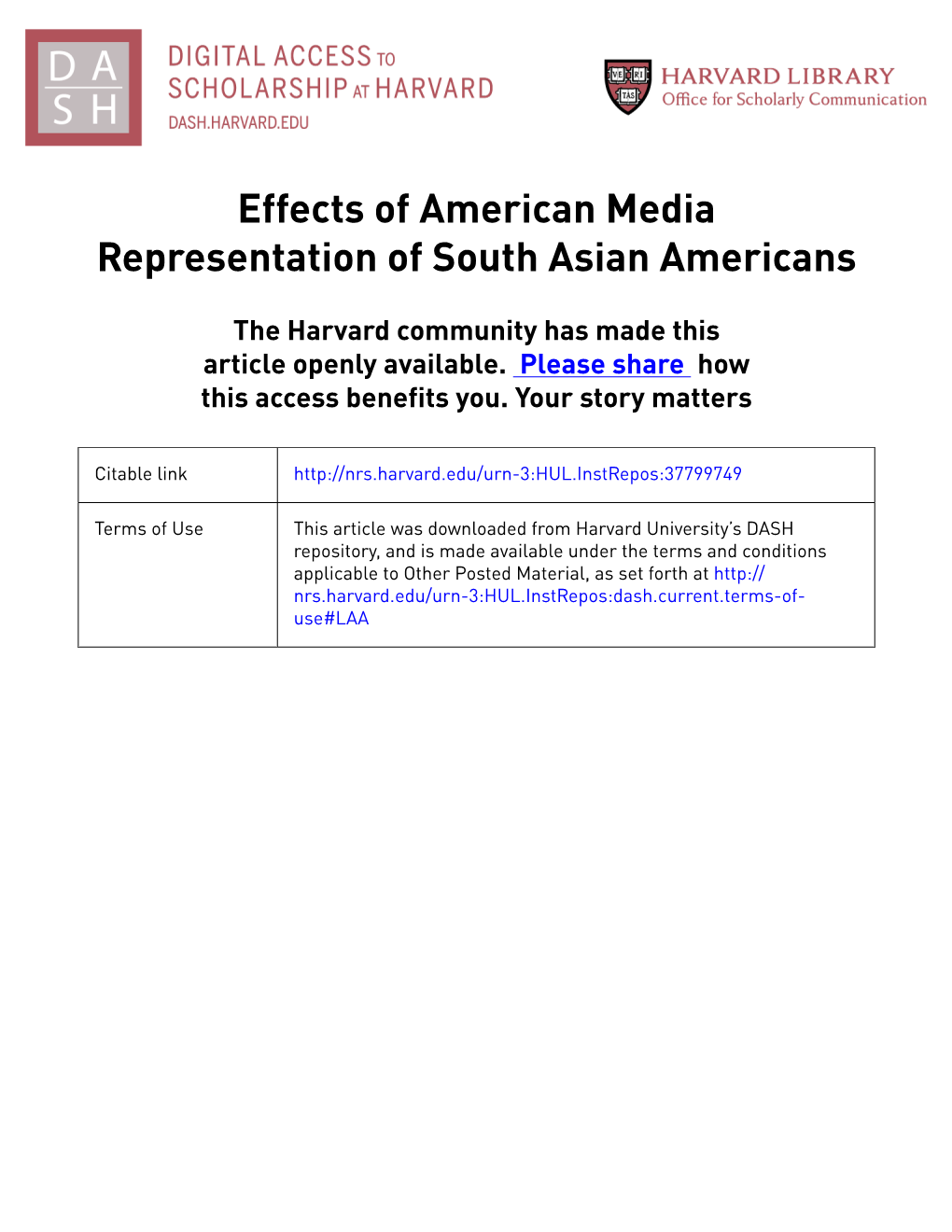 Effects of American Media Representation of South Asian Americans