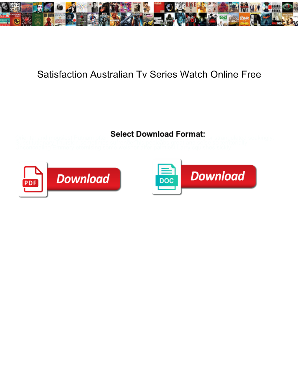 Satisfaction Australian Tv Series Watch Online Free