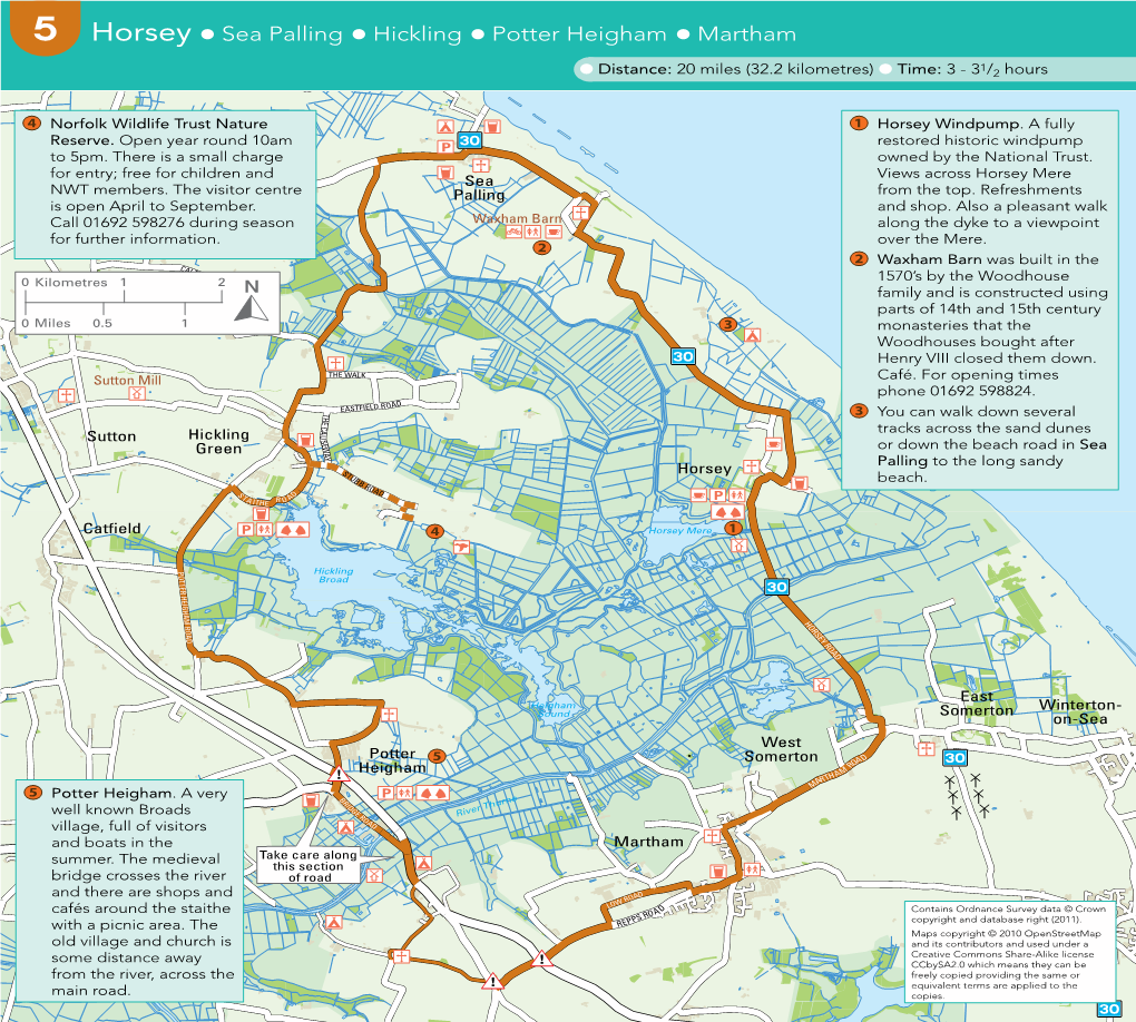 Horsey L Sea Palling L Hickling L Potter Heigham L Martham