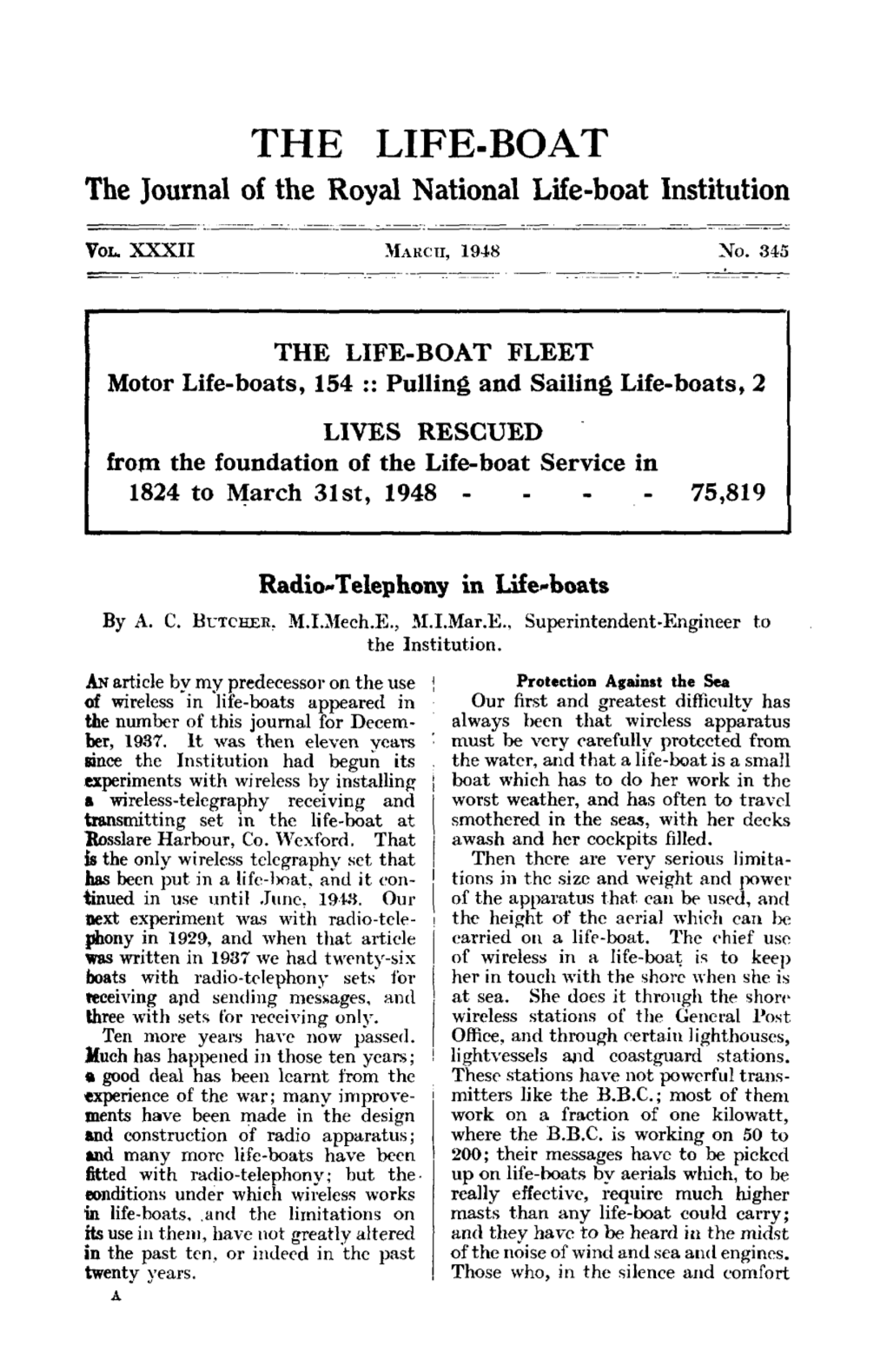 The Journal of the Royal National Life-Boat Institution