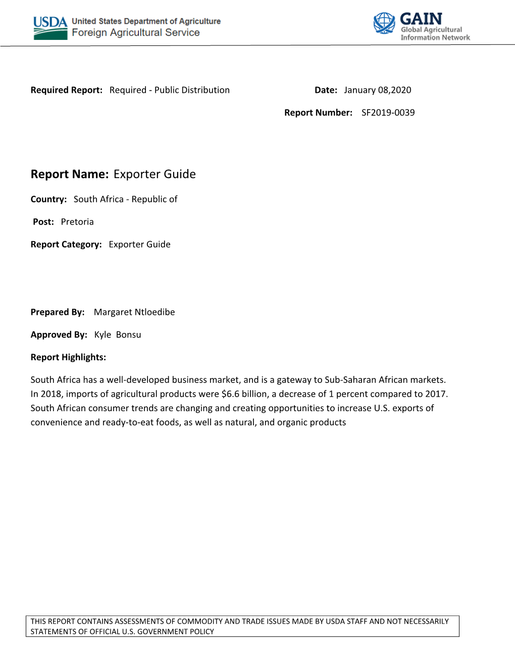 Exporter Guide