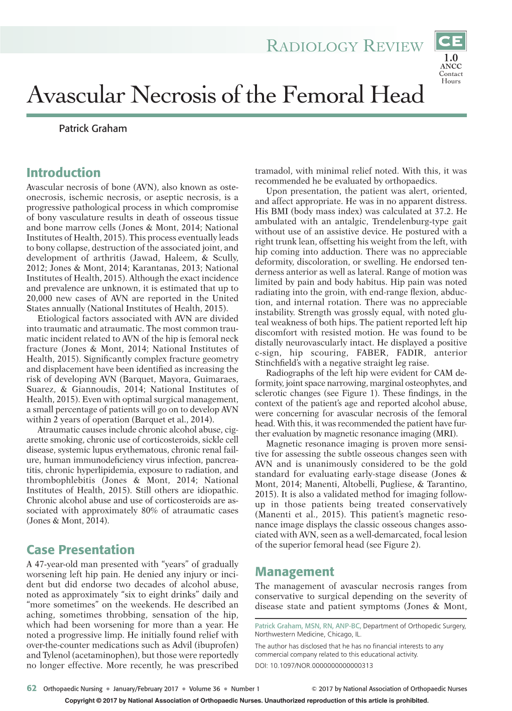 Avascular Necrosis of the Femoral Head