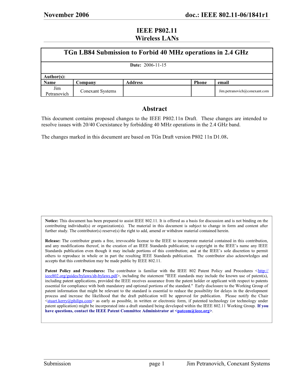 IEEE P802.11 Wireless Lans s67