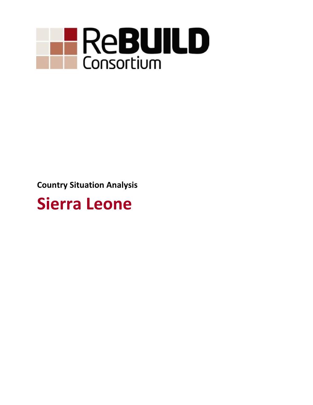 Country Situation Analysis Sierra Leone