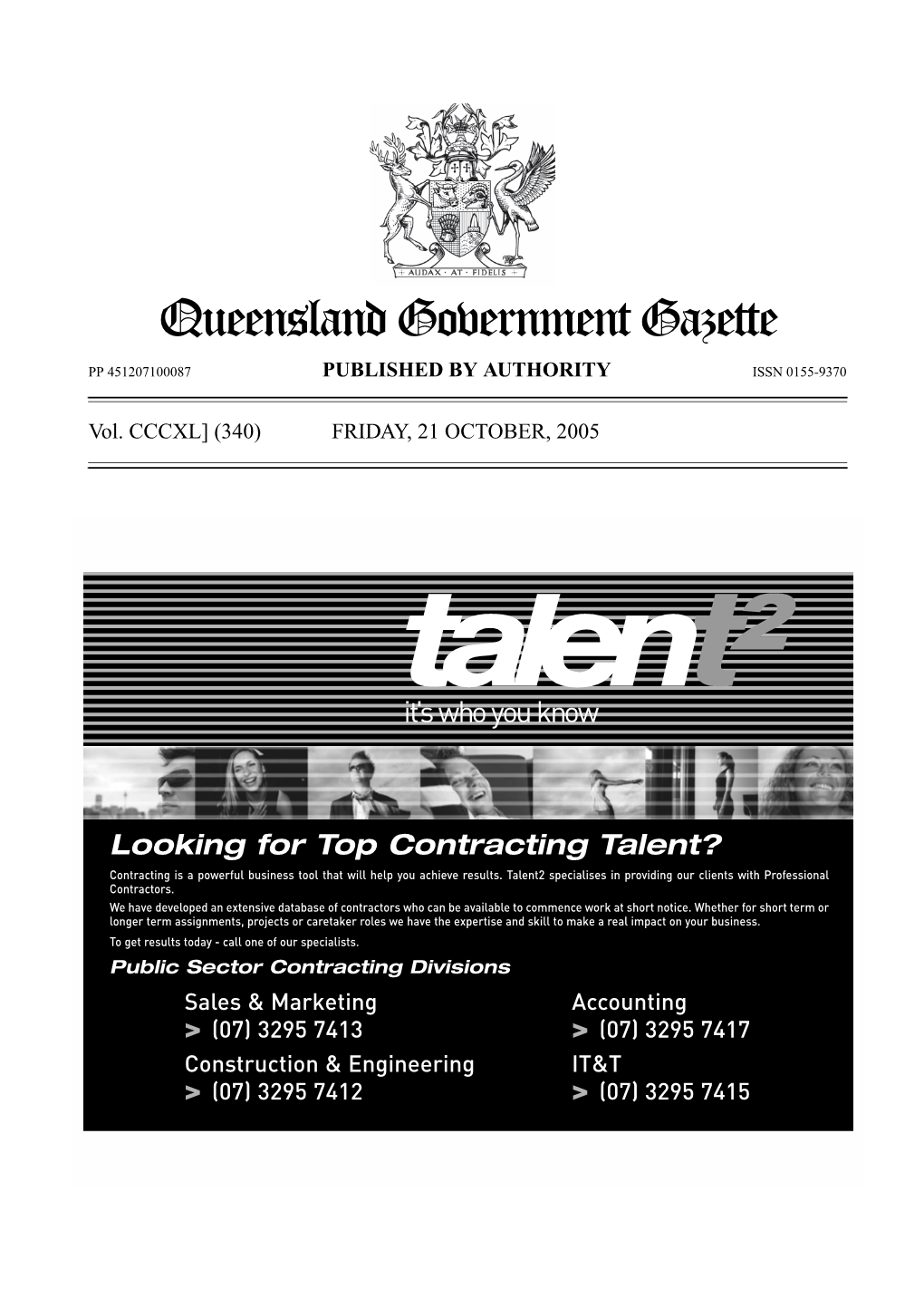 Queensland Government Gazette