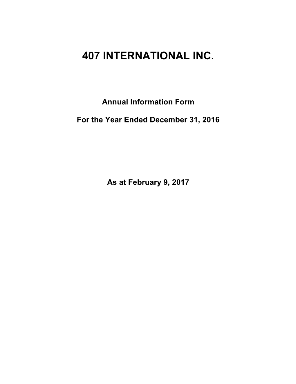 407 International Inc